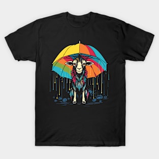 Goat Rainy Day With Umbrella T-Shirt